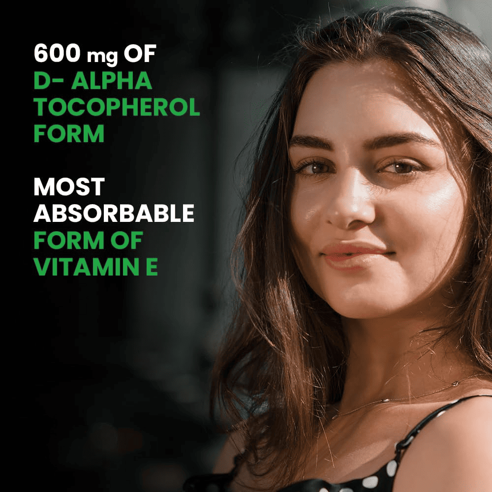 Vitamin E Capsules(400mg) for Face and Hair | 100% Natural Vitamin E Supplement with Vitamin E Oil | Paraben Free